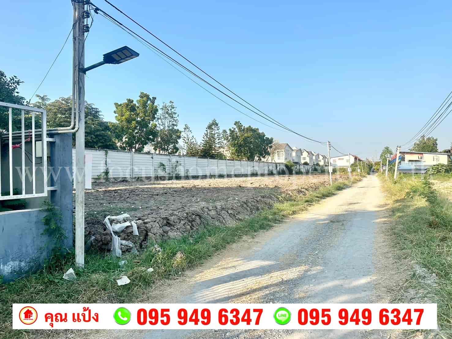 ขาย ที่ดิน 3 งาน 87 ตารางวา ในซอยหมู่บ้านนครทองปาร์ควิว2 ไทรน้อย 